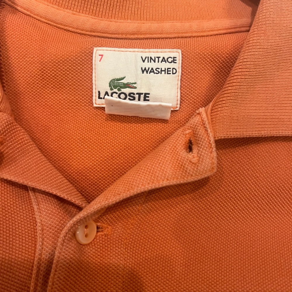 Lacoste Vintage Washed Orange Polo Shirt